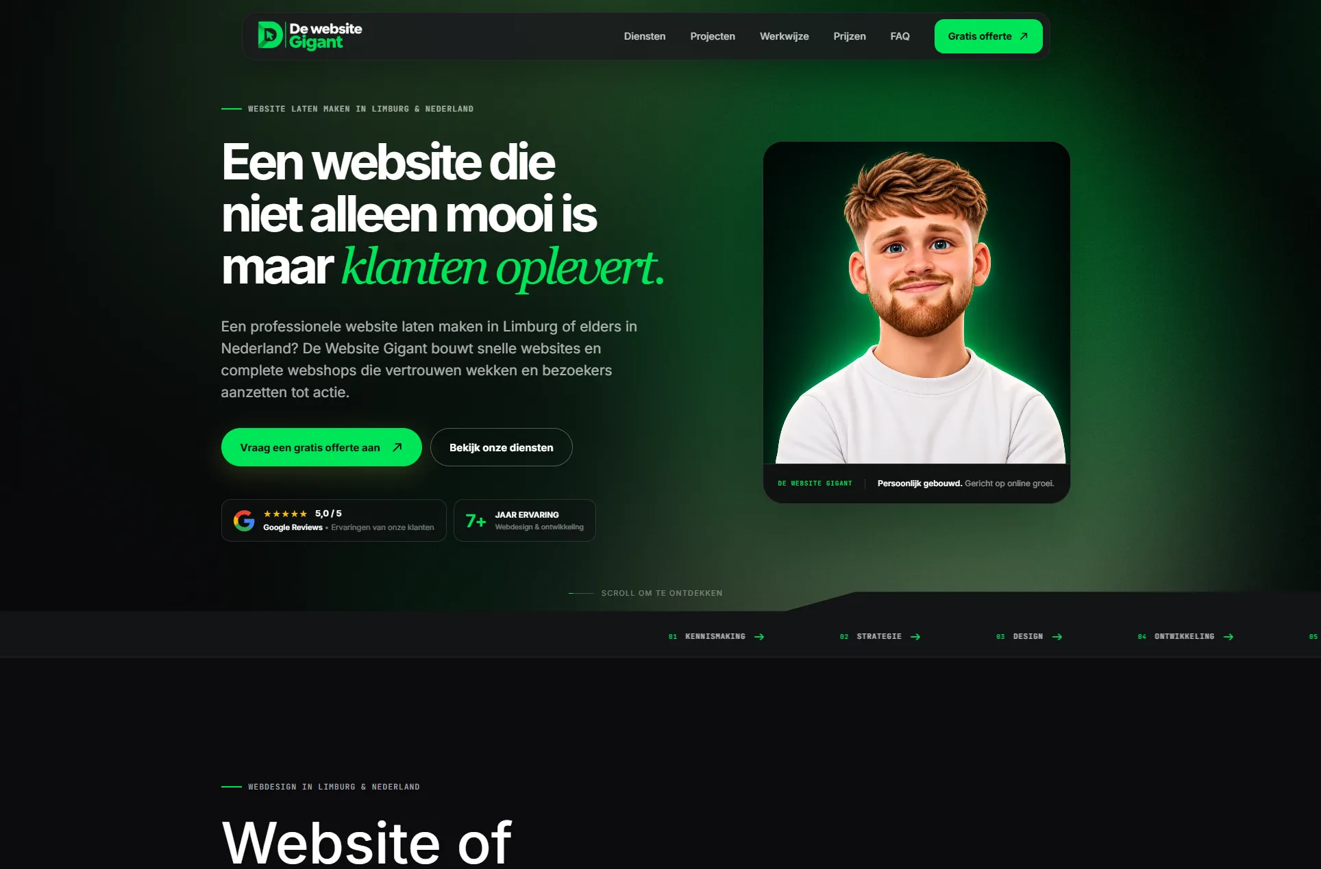 Screenshot van DeWebsiteGigant.nl