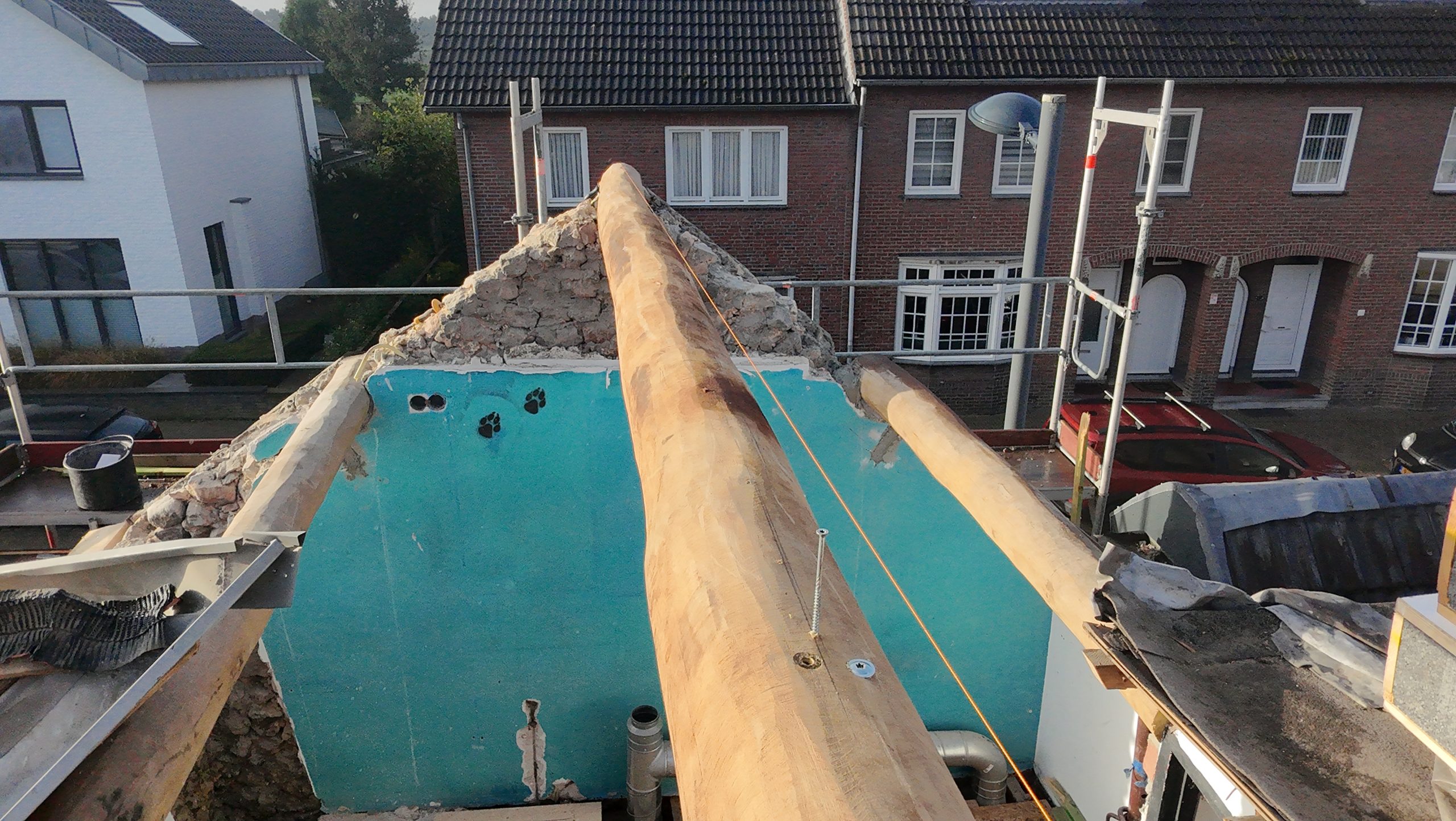 Timmer- en dakwerk aan een woning