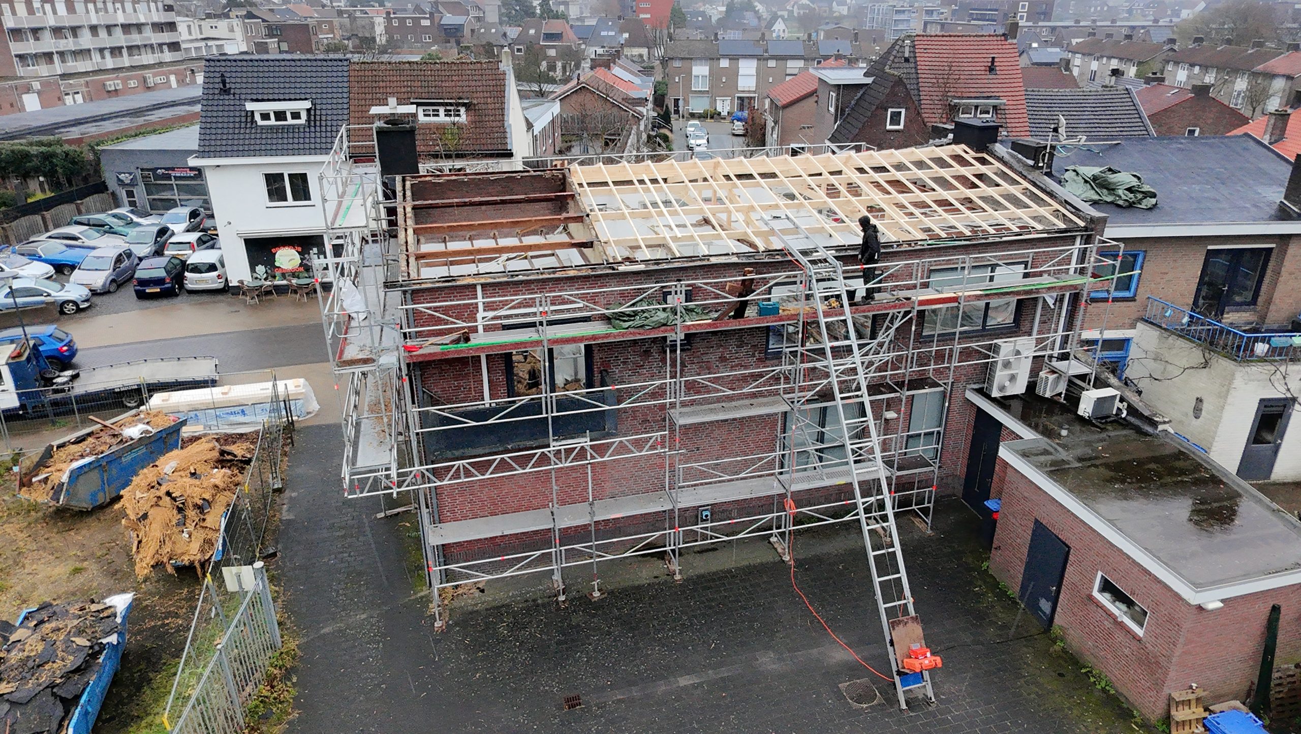 Bouwconstructie in uitvoering